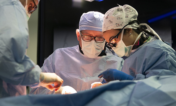 Dr. Eagleton, co-director of the Fireman Vascular Center at Mass General, performs surgery. Dr. Eagleton, co-director of the Fireman Vascular Center at Mass General, performs surgery.
